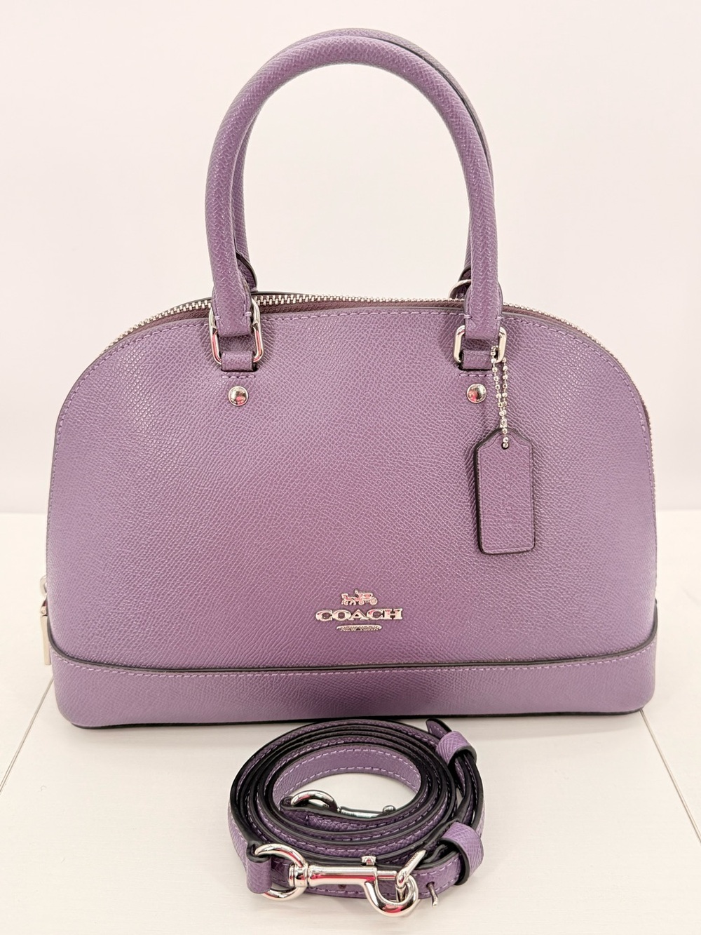 COACH Mini Sierra Satchel Dusty Lavender Crossgrain Leather